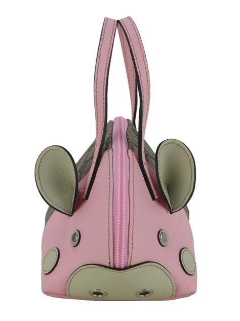 gucci gg supreme monogram children's zoo pig pink|Children's GG tote bag with patch .